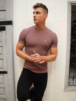 Blakely Agadir Textured T-Shirt Bordeaux | AQZNITC-84