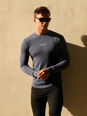 Blakely Alezio Textured Jumper Blau | CNQALFJ-16