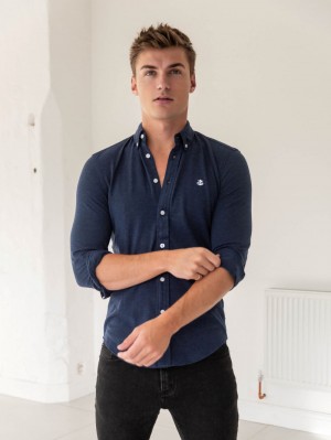 Blakely Arlo Soft Stretch Shirt Navy | AFTZKEG-39