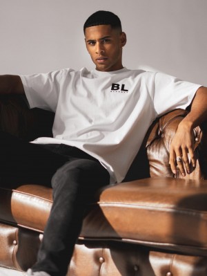 Blakely BLK Blackout Oversized T-Shirt Weiß | CAUYKQJ-34