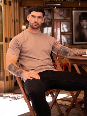 Blakely Blakely London Relaxed Fit T-Shirt Braun | FLXYQVN-01
