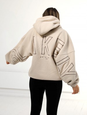 Blakely Borg Isabel Oversized Hoodie Tan | XJERZCD-32