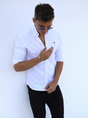 Blakely Caspian Fitted Stretch Shirt Weiß | KEONVDP-78
