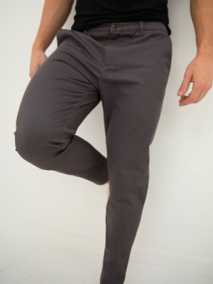Blakely Cavill Slim Fit Tailored Chinos Charcoal | SVWMPHY-19