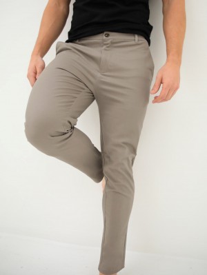 Blakely Cavill Slim Fit Tailored Chinos Hellgrau | CMNLBRH-70