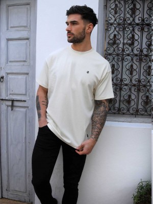 Blakely Ceuta Textured Oversized T-Shirt Weiß | TIHPDRZ-05