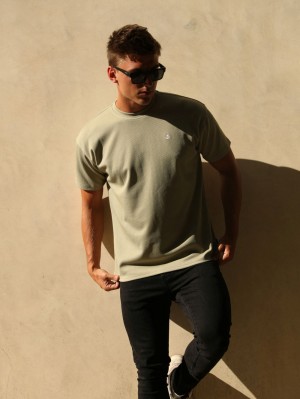 Blakely Ceuta Textured Oversized T-Shirt Grün | IFPBTNJ-52