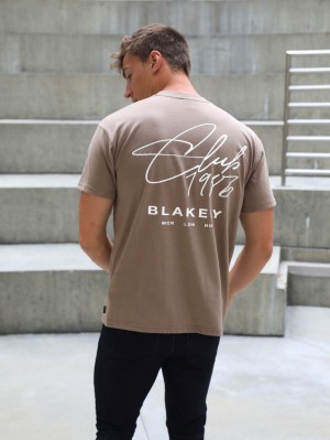 Blakely Club Relaxed T-Shirt Braun | YDNQMKL-45