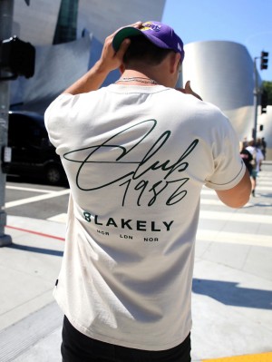 Blakely Club Relaxed T-Shirt Chalk | CZRFGKO-94