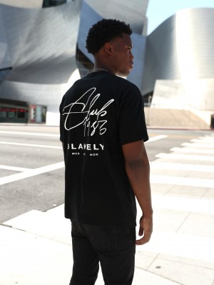 Blakely Club Relaxed T-Shirt Schwarz | LGOJYWI-61
