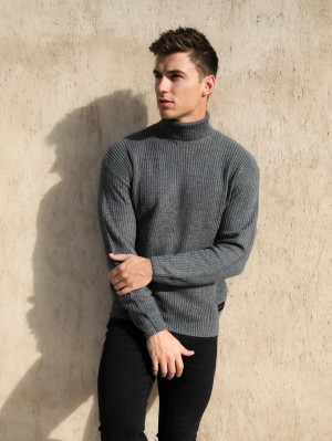 Blakely Hemsworth Roll Neck Jumper Charcoal | CQXVEHY-34