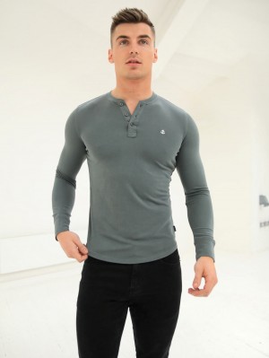 Blakely Henley Brushed Soft T-Shirt Grün | PFYJERU-05