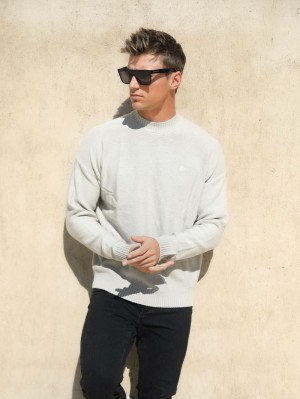 Blakely Huxley Knit Jumper Chalk | PXGCRWL-69