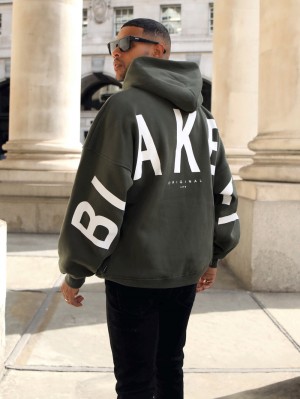 Blakely Idris Oversized Hoodie Khaki Grün | KPFXLZU-86