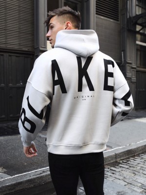 Blakely Idris Oversized Hoodie Stone | DZOYIUN-43