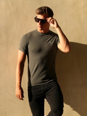 Blakely Initial T-Shirt Charcoal | KVXUBEQ-29