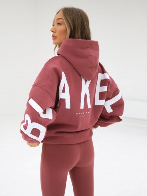 Blakely Isabel Oversized Hoodie Berry | RAIHYFW-42