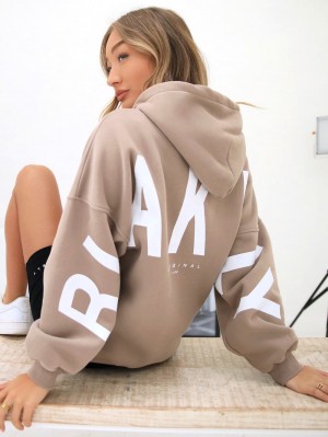 Blakely Isabel Oversized Hoodie Braun | USHIQYD-43