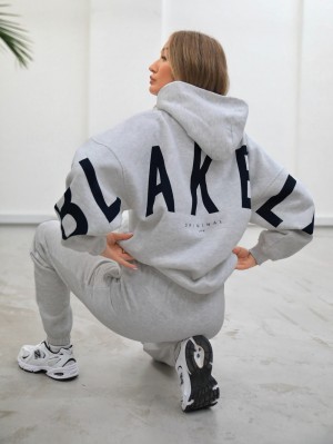Blakely Isabel Oversized Hoodie Grau | UQGMNRO-03