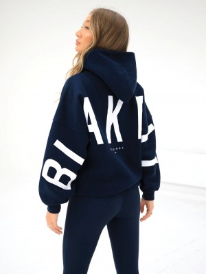 Blakely Isabel Oversized Hoodie Navy Blau | FEWHYIP-67