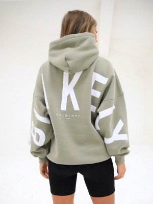 Blakely Isabel Oversized Hoodie Olivgrün | EDLJOQB-09