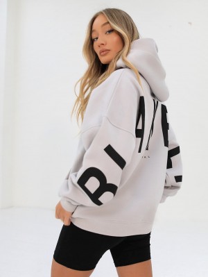 Blakely Isabel Oversized Hoodie Stone | GOEKWBM-12