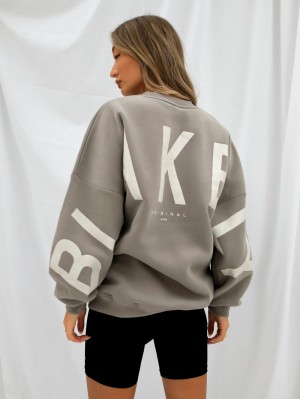 Blakely Isabel Oversized Jumper Grau | XCASUIY-78