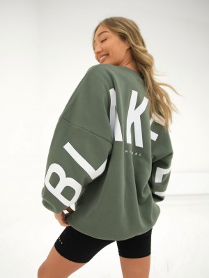 Blakely Isabel Oversized Jumper Khaki Grün | GQKXDBC-52