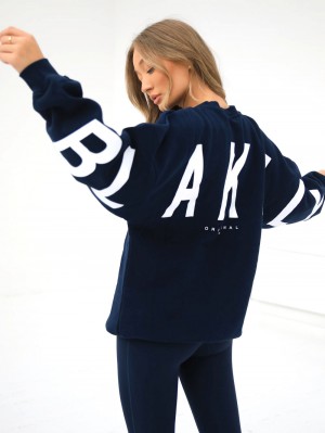 Blakely Isabel Oversized Jumper Navy Blau | ISFRKXJ-39