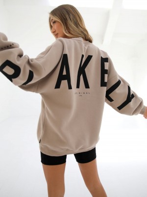 Blakely Isabel Oversized Jumper Tan | HIRACNY-20