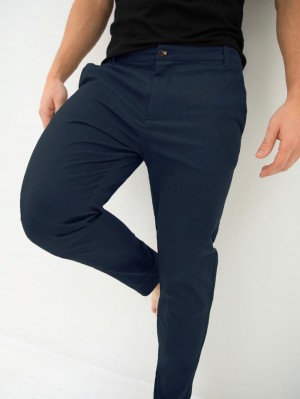 Blakely Kingsley Slim Fit Tailored Chinos Navy | AVWCOYB-95