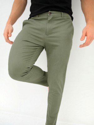 Blakely Kingsley Slim Fit Tailored Chinos Grün | CROQFJM-62