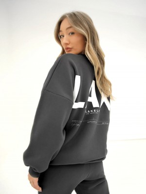 Blakely LAX Isabel Oversized Jumper Charcoal | ZTMJNQS-37