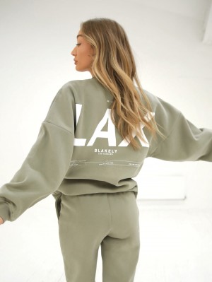 Blakely LAX Isabel Oversized Jumper Olivgrün | PZQDWMT-64