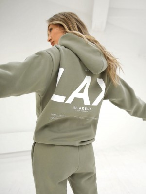 Blakely LAX Women's Oversized Hoodie Olivgrün | JSEFZLO-70