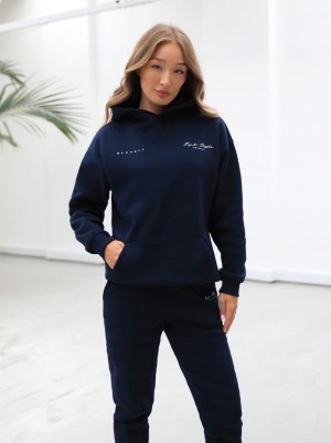 Blakely Life & Style Oversized Hoodie Navy Blau | TMJXDEF-14