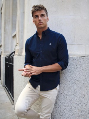 Blakely Lisbon Shirt Navy | ZPNFYEO-27