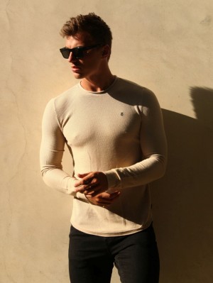 Blakely Mason Knit Jumper Beige | WFRGZOY-74