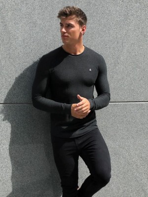 Blakely Mason Knit Jumper Charcoal | QICJBZD-79