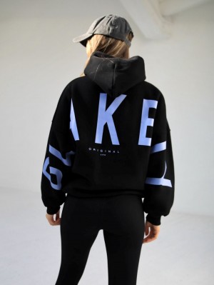 Blakely Members Isabel Oversized Hoodie Schwarz Blau | CGOHJXR-59