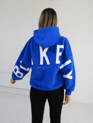 Blakely Members Isabel Oversized Hoodie Blau | QSCXOER-83