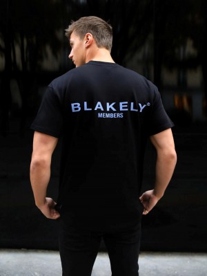 Blakely Members Relaxed T-Shirt Schwarz Blau | IXTYBPH-08