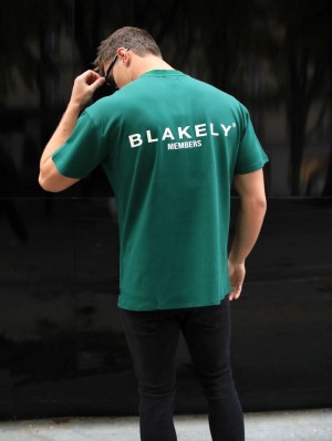 Blakely Members Relaxed T-Shirt Tiefesgrün | UFPRQHM-28
