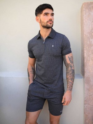 Blakely Midar Check Polo Shirt Dunkelgrau | GWNKYIJ-19