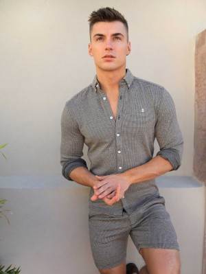 Blakely Midar Check Shirt Gold | XEQZOMS-96