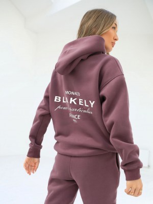 Blakely Monaco Women's Relaxed Hoodie Bordeaux | VGLNFPR-25