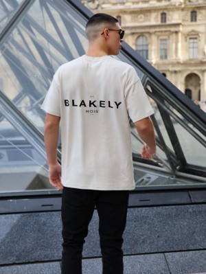 Blakely Noir II Relaxed T-Shirt Bone | ZXLOUAM-41