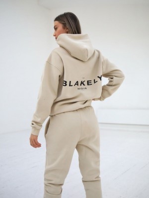Blakely Noir II Women's Relaxed Hoodie Beige | UGPZXVY-32