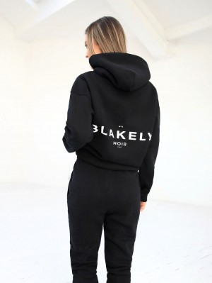 Blakely Noir II Women's Relaxed Hoodie Schwarz | BNGRJQI-06