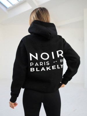 Blakely Noir Women's Relaxed Hoodie Schwarz | MQBIASU-14